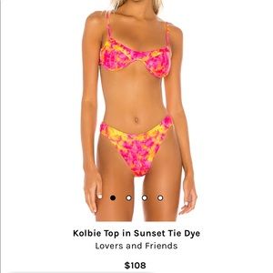 Lovers and Friends pink and yellow tie dye wired bikini